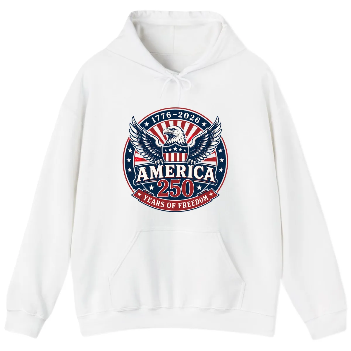 America 250 Years Of Freedom Celebration Hoodie in White